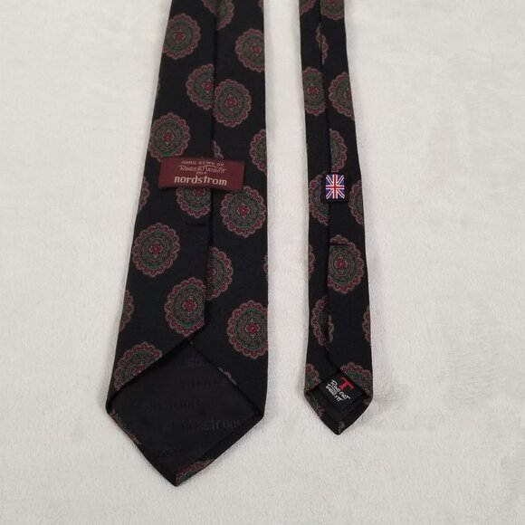 Robert Talbott Hand Sewn Tie for Nordstrom Silk Wool Medallion 3 1/8 x 57 3/8 - Picture 4 of 12